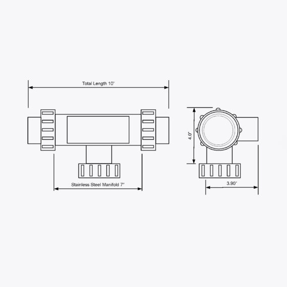 Jetted Bathtub Heater Hydro-Quip Heat Master Tee Style 1.5KW Output,  120volts - Hydro Thermix