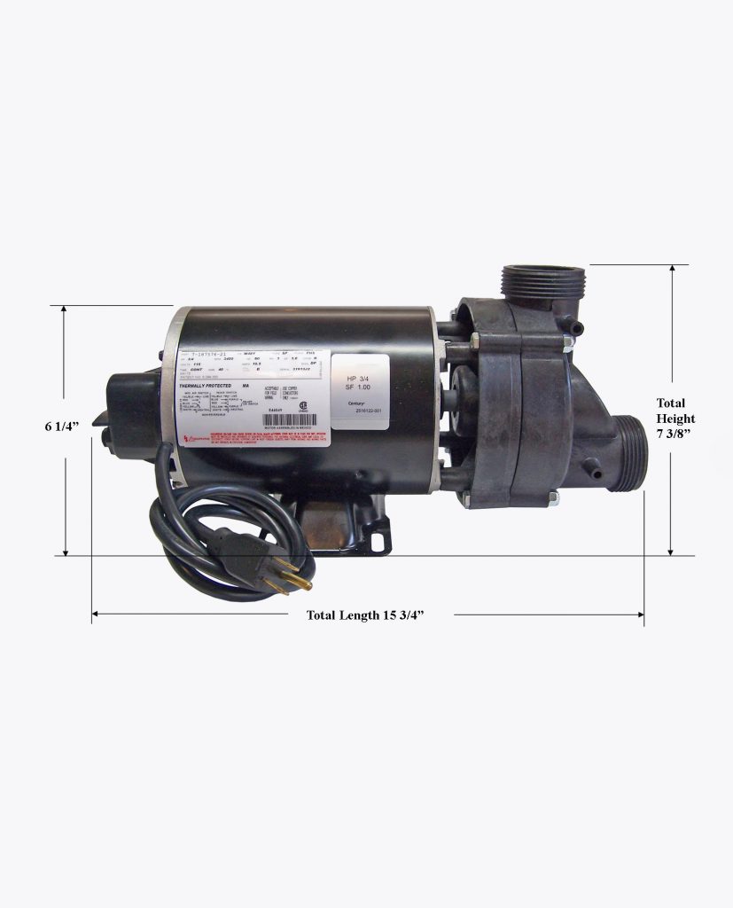 Bathtub Pump 3/4hp w/ Air Switch & Cord 115volts Preinstalled
